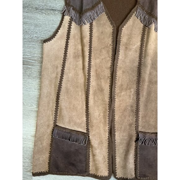 Vintage Lane Bryant Fringe Leather Front‎ Vest XL Festival Western - Picture 7 of 11